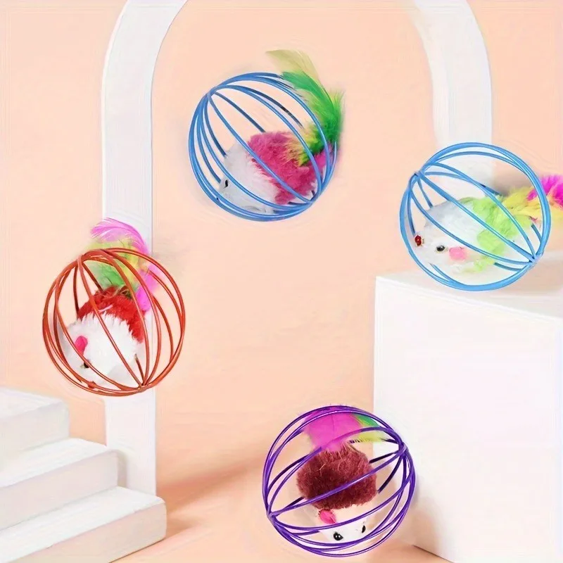 Self-Amusement Cat Toy with Catnip – Interactive 6×6cm Kitten Toy for Indoor Play