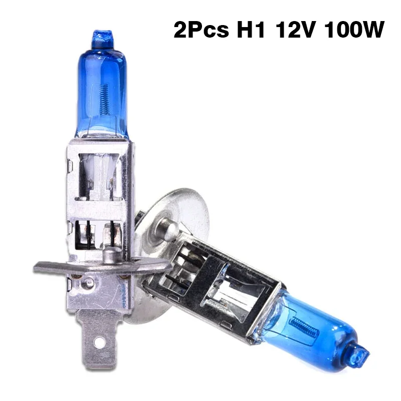 

2x H1 100W 12V Super Bright 6000K White Fog Lights Halogen Bulb Car Headlight Lamp Car Driving Light car styling parking auto