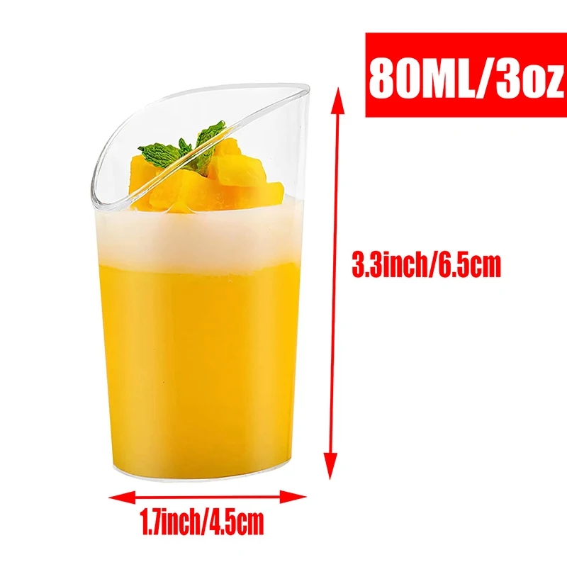 5pcs Mini Disposable Cups Pudding Jelly Mousse Ice Cream Cup Appetizer Bowl For Home Dessert Shop Food Container Plastic Cups