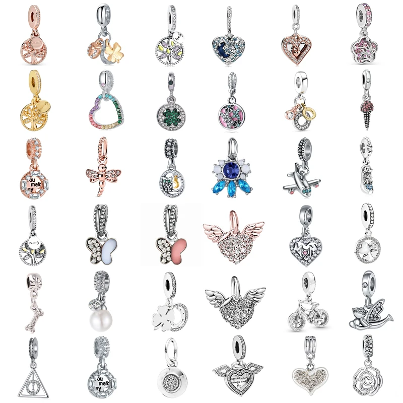 

New Original Exquisite Lovely Triangle Love Bicycle Pendant Suitable for The Original Pandora Lady Jewelry Gift
