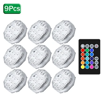 outdoor solar color changing lights 1-10Pcs Underwater Lamps Submersible Lights RGB IP68 Waterproof Lanterns for Aquarium Fish Tank Hot Tub Pond Swimming Pool Decor underwater pond lights