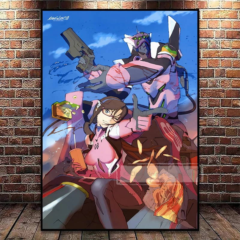 Vintage Anime Neon Genesis Evangelion Aesthetic Canvas Wall Art