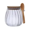 Glass Airtight Storage Tea Sugar Canister With Wooden Spoon Kitchen Pantry Sealing Container For Loose Leaf Tea Coffee Spices 5