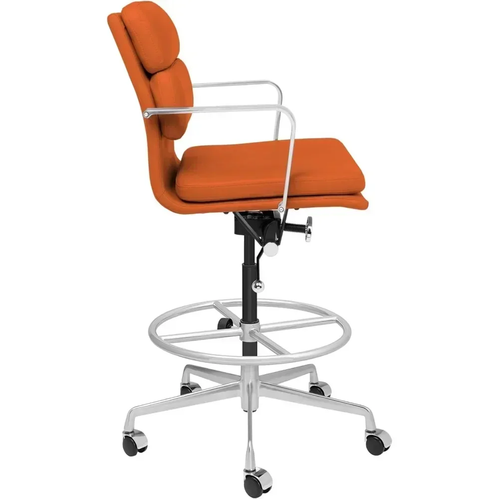 ergonomic padded drafting chair for standing desks: commercial-grade, height-adjustable design