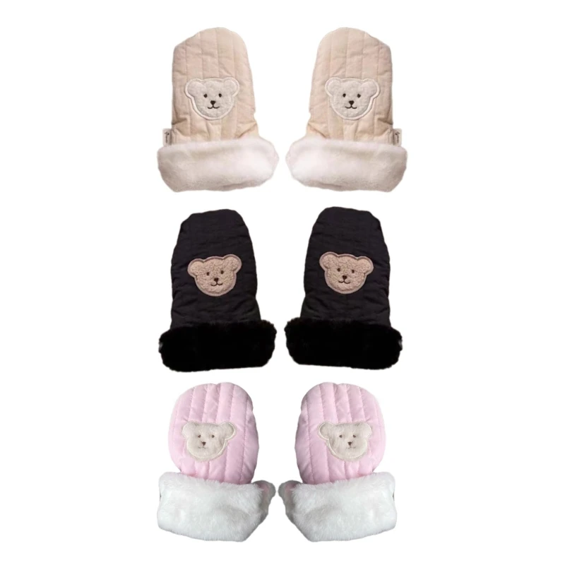 Windproof Children's Stroller Handmuffs Outdoor Sports Mittens Bear Hand Warmers Scooter Gloves for Winter Season
