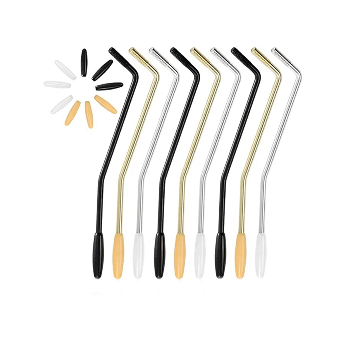 

9 Pack Threaded Tremolo Arm, 6MM Tremolo Bar, Tremolo Arm with Tips for Stratocaster, Electric Guitar, Tremolo System