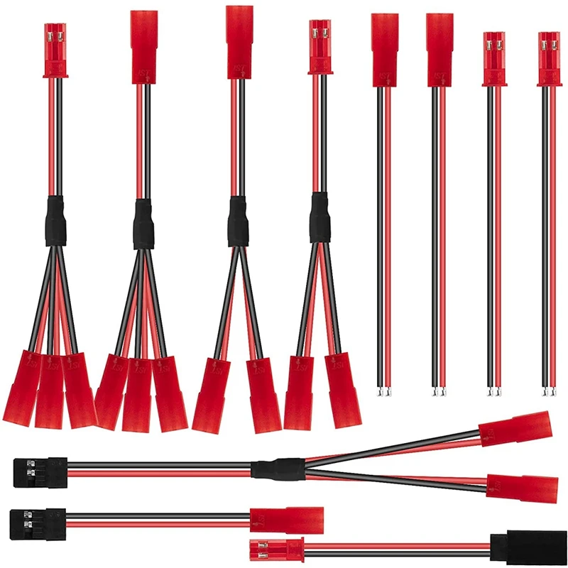 11Pcs Jst Plug Splitter Jst Maschio Femmina Y Cavo Jst A Jr Adattatore Per Traxxas Trx-4 Rc Ventola Di Raffreddamento Per Auto Esc Motore Della Batter