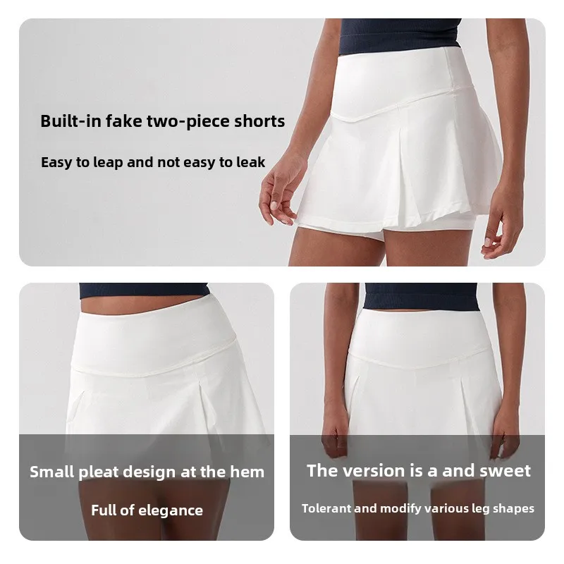 New Anti-exposure Tight Stretch Yoga Shorts A- Line Sports Skirt Golf Skirt High Top Sports