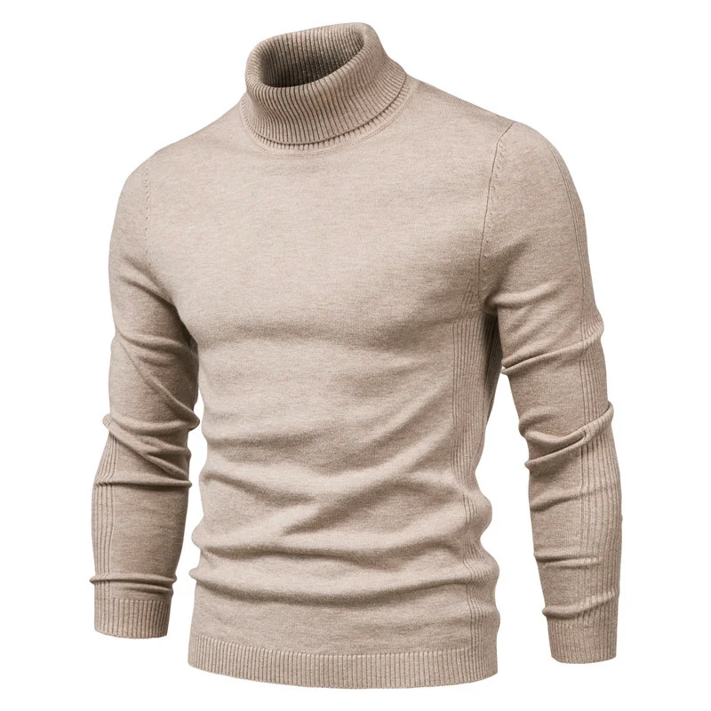 Winter Turtleneck Thick Mens Sweaters Casual Turtle Neck Solid Color High Quality Warm Slim Luxury Brand Men's Sweaters Pullover
