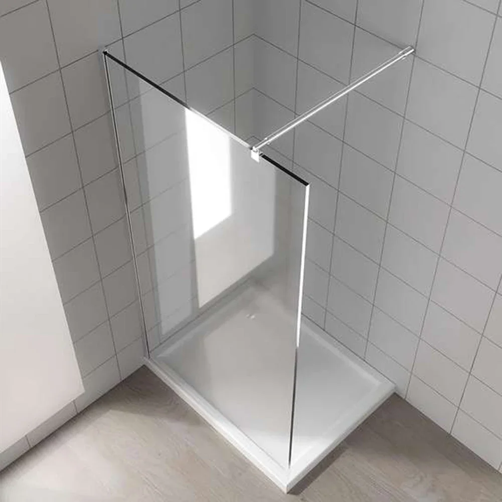 Stainless Steel Shower Glass Door Fixed Rod/clip,Bathroom Glass Support Bar,Beveled Clip,Stretchable Length,shower Accessories