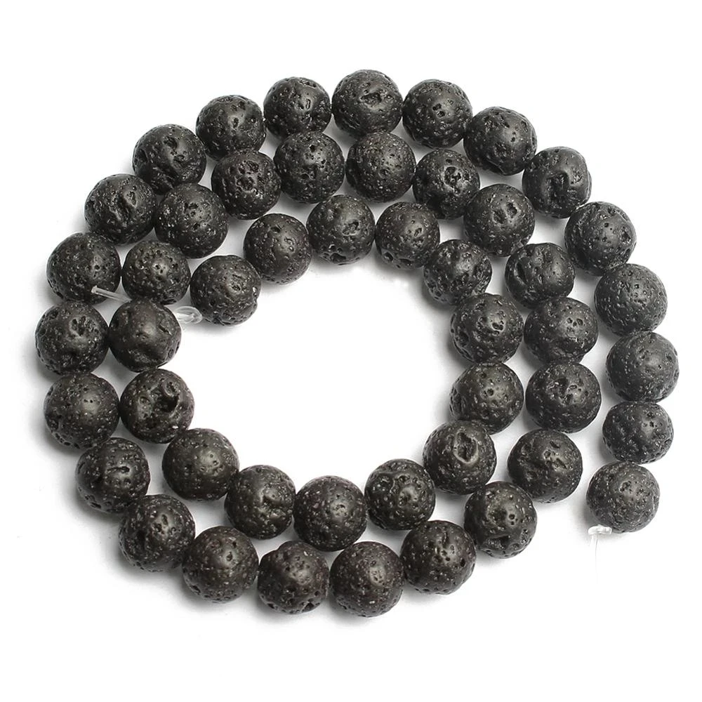 

Lava Beads For Jewelry Making DIY Accessories 8 mm Natural Stone Bead Bracelet Loose Stone Beads For Jewelry Making Necklace