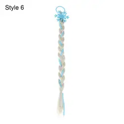 Rainbow Hair Bow for Girls - Princess Toddler Elastic Accessories, No - Damage Snowflake Design (Style 6)