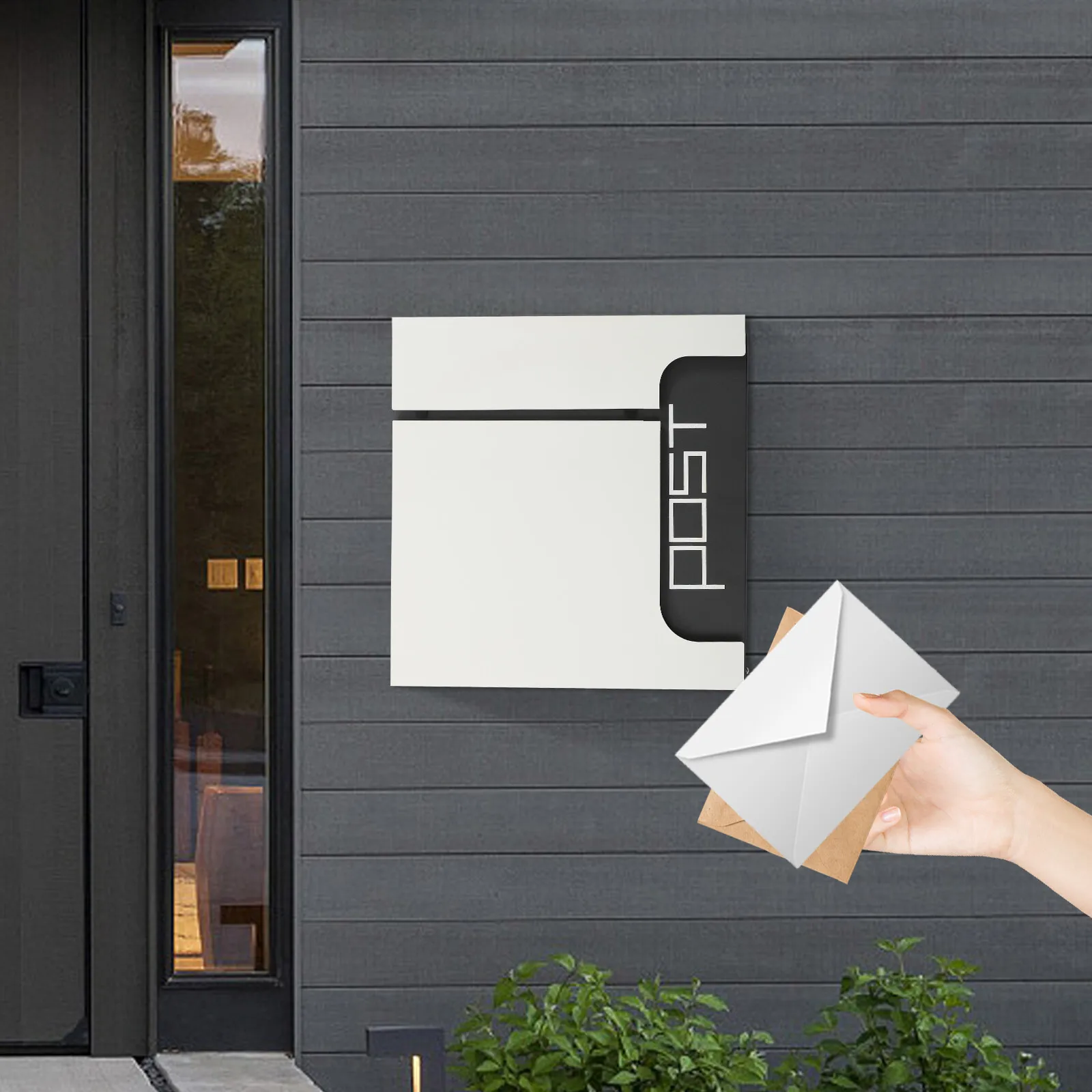 Large Capacity Locking Mailbox for Outdoor Use, Wall Mounted Steel Mail Box with Keys, Secure Parcel Delivery Box for Garden