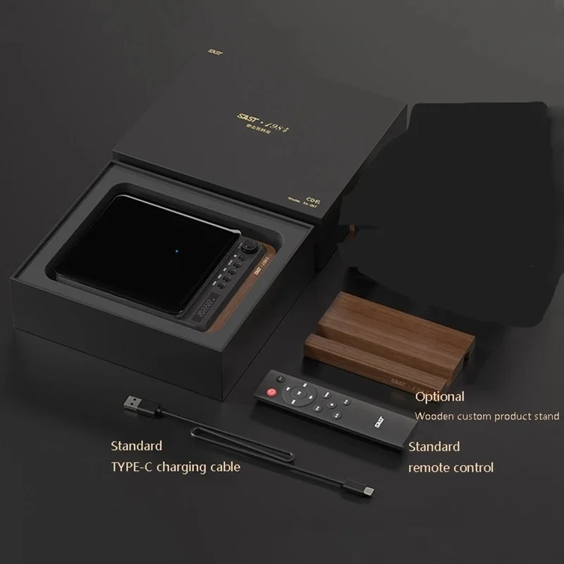 하이엔드 목재 CD 플레이어, 고화질, 무손실 휴대용 CD 플레이어, 무선 블루투스 충전, HIFI 음악 플레이어