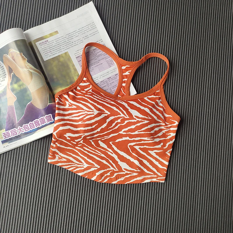 Leopard Print Yoga Bra Sports Bra Gym Running Top Women's Camisole Breathable Running Vest Gym Push Up Underwear Sport Tops