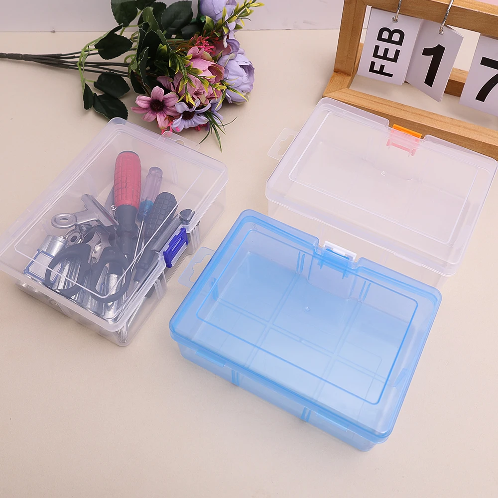 Mini Clear Plastic Storage Box with Locking Lid Portable Jewelry