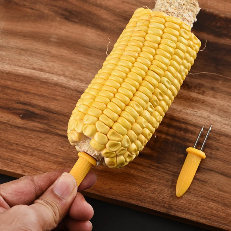 Corn fork bbq tool 10Pcs corn fork BBQ stainless steel corn holders handheld anti scalding needle on the cob double fork barbecue tool