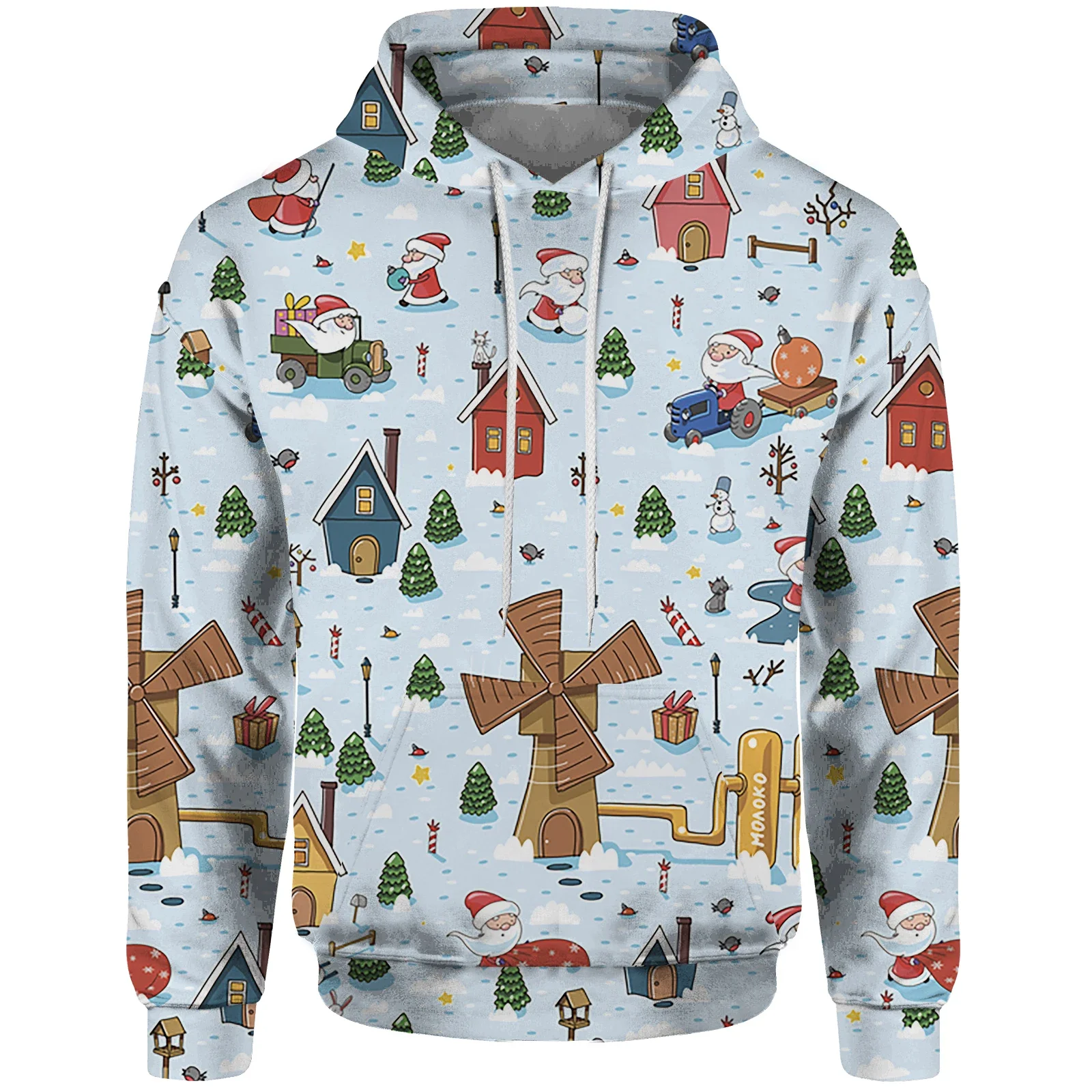 thumbnail image 1 of Sudadera con capucha de árbol de Navidad para hombre, sudadera con capucha de copo de nieve para hombre, sudaderas duraderas para hombre, ropa de invierno asequible Y2k con piña, 1 of 4