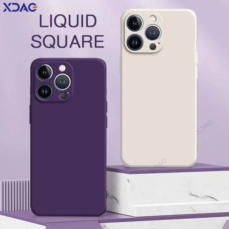 Original Square Liquid Silicone Phone Cases - Premium Durable Covers