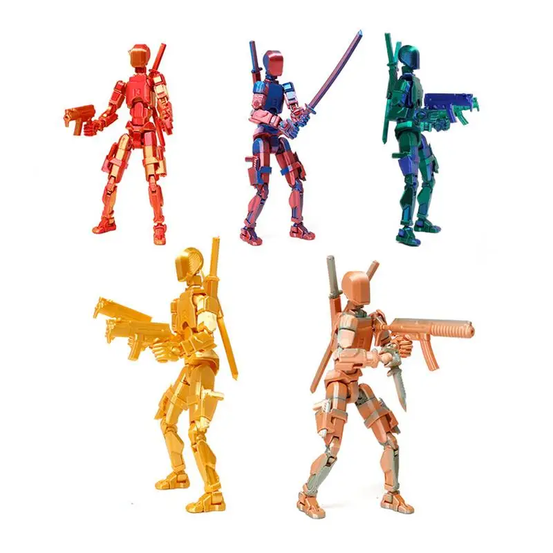Figura d'azione T13, già montata, Action Figure 3D, Titan 13, action figure con 6 armi, 6 paia di mani, Lucky 13 action figure mobili, S13 Figure