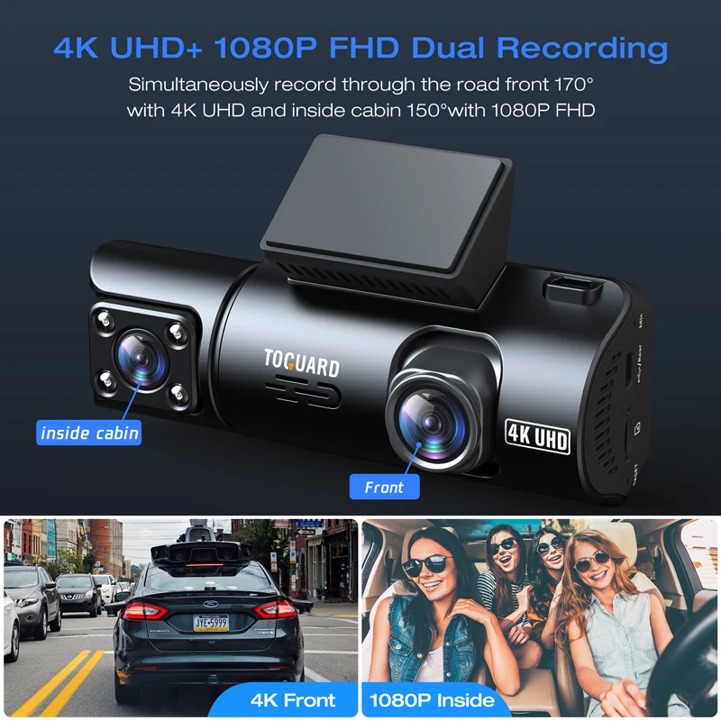 Toguard   ķ, 4K WiFi  , ڵ DVR ī޶, GPS  , ׸ IR ߰ ð, 24 ð  ,  ڽ