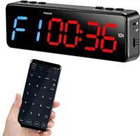 BTBSIGN Bluetooth Gym Timer  APP Control Workout Timer USB Rechargeable Battery Clock Stopwatch 1 Inch Blue Red 1