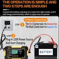 6a 12v Digital Car Battery Charger Fully Automatic Repair For Car Batery Charger 12v Baseus Fast Charging Car Charger - Image 4