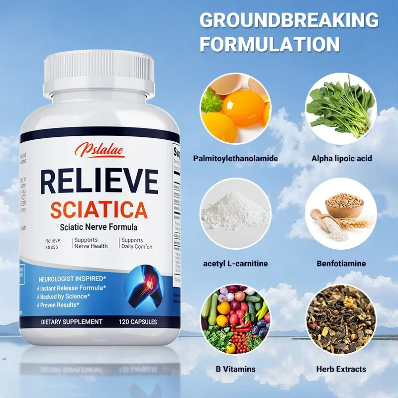 Relieve Sciatica Capsules Reduce Joint Pain Restore Mobility Balance Inflammation Support Nerve & Bone Health 120 Capsules