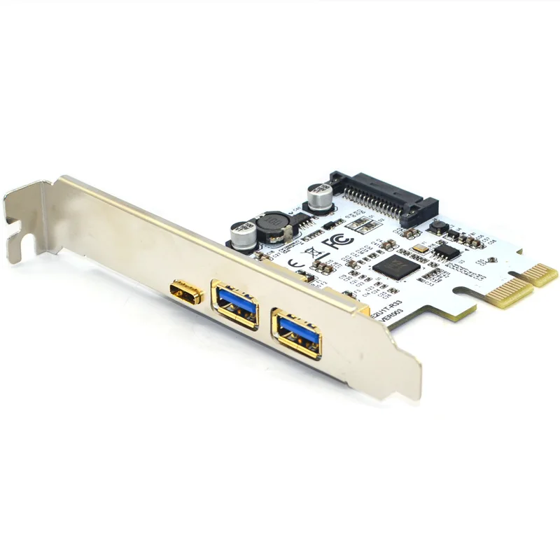 thumbnail image 1 of Tarjeta adicional USB 3.0 PCI-E Tipo C Tarjeta de expansión PCI Express Controlador PCI-E a USB 3.0 Adaptador de tarjeta PCI-E de 5 puertos + 1 puerto USB 3.1, 1 of 5