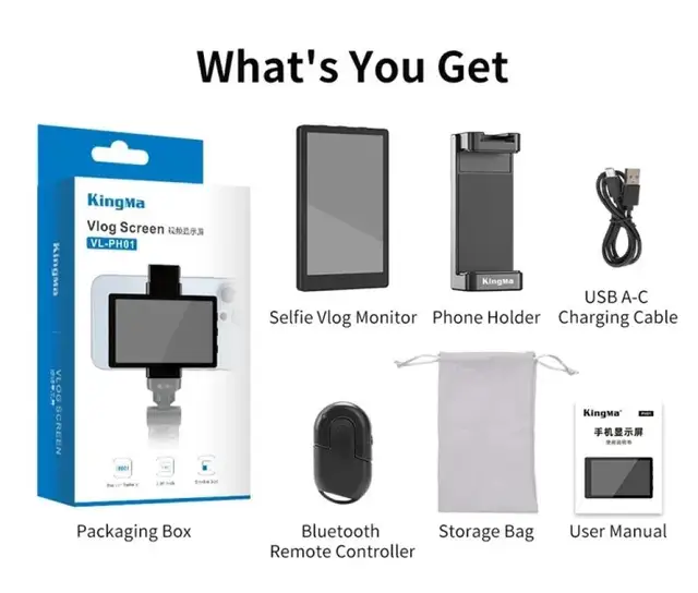 Kingma VL-PH01 Smartphone Vlog Selfie Monitor Magnetic
