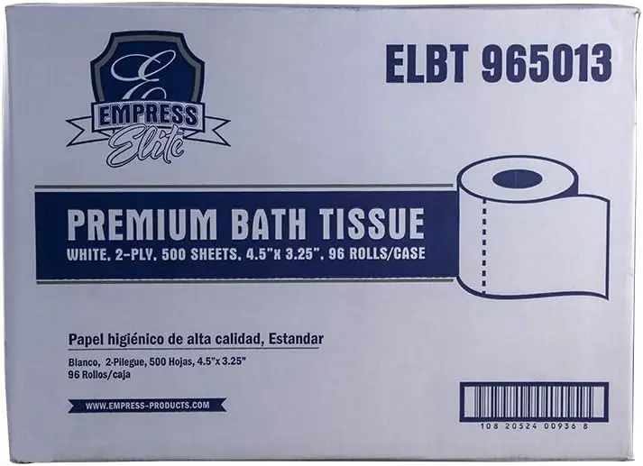 Empress Elite Premium Bath Tissue White 2 Ply 4.5" x 3.25" 500 Sheets 96 per case