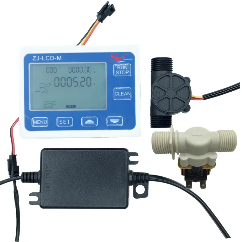 ZJ-LCD-M Meter 1/2" Flow Sensor for Water Liquid Measurement Control quantitative