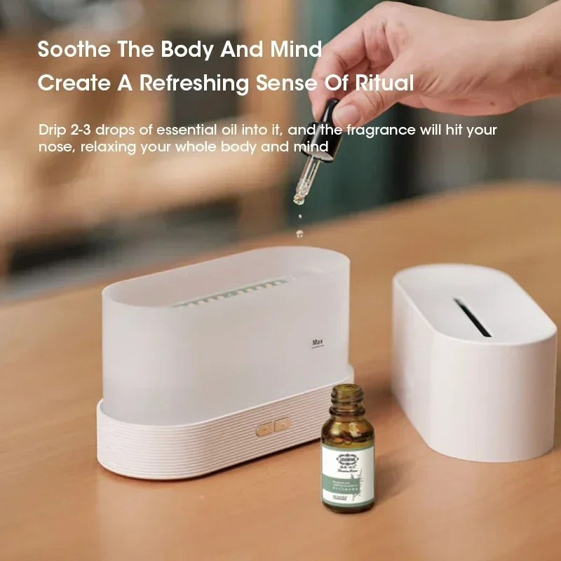 Simulation Flame Aromatherapy Diffuser Perfume Humidifier With LED Light Ultrasonic Essential Oil Diffuser Creative Gift