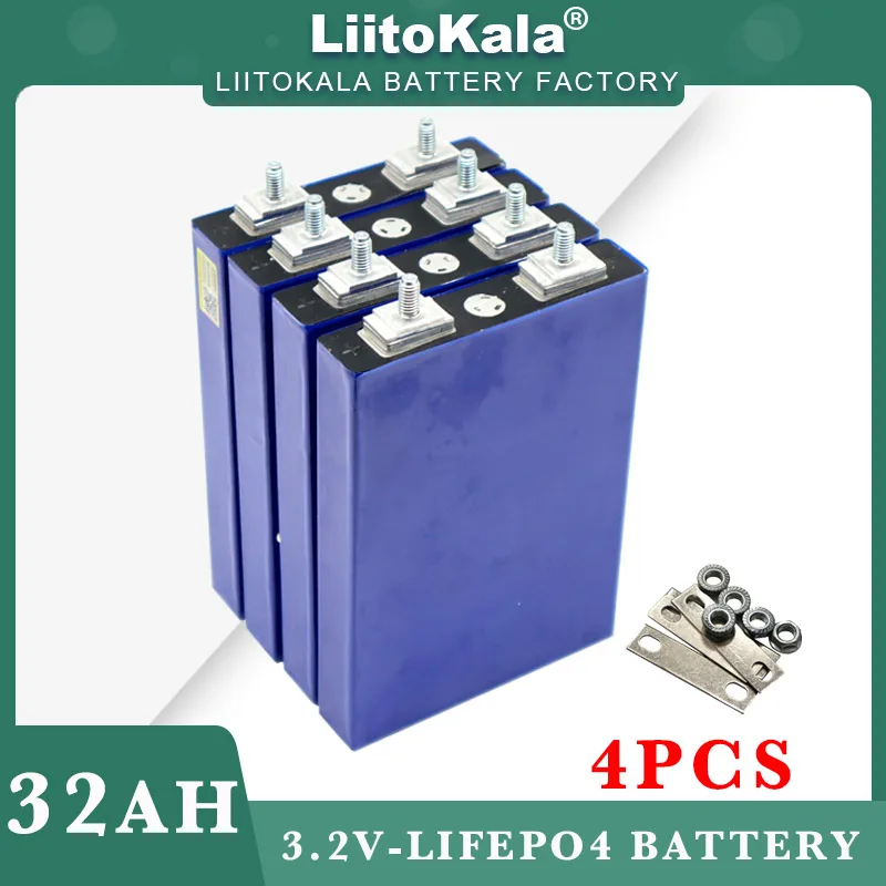

Комплект аккумуляторов LiitoKala 3,2 В, 32 Ач, 5C, литий-железо-фосфатный Аккумулятор для самостоятельной сборки, 12 В, 24 В, аккумулятор для электровелосипеда, скутера, колеса, AGV, автомобиля, гольф-мобиля