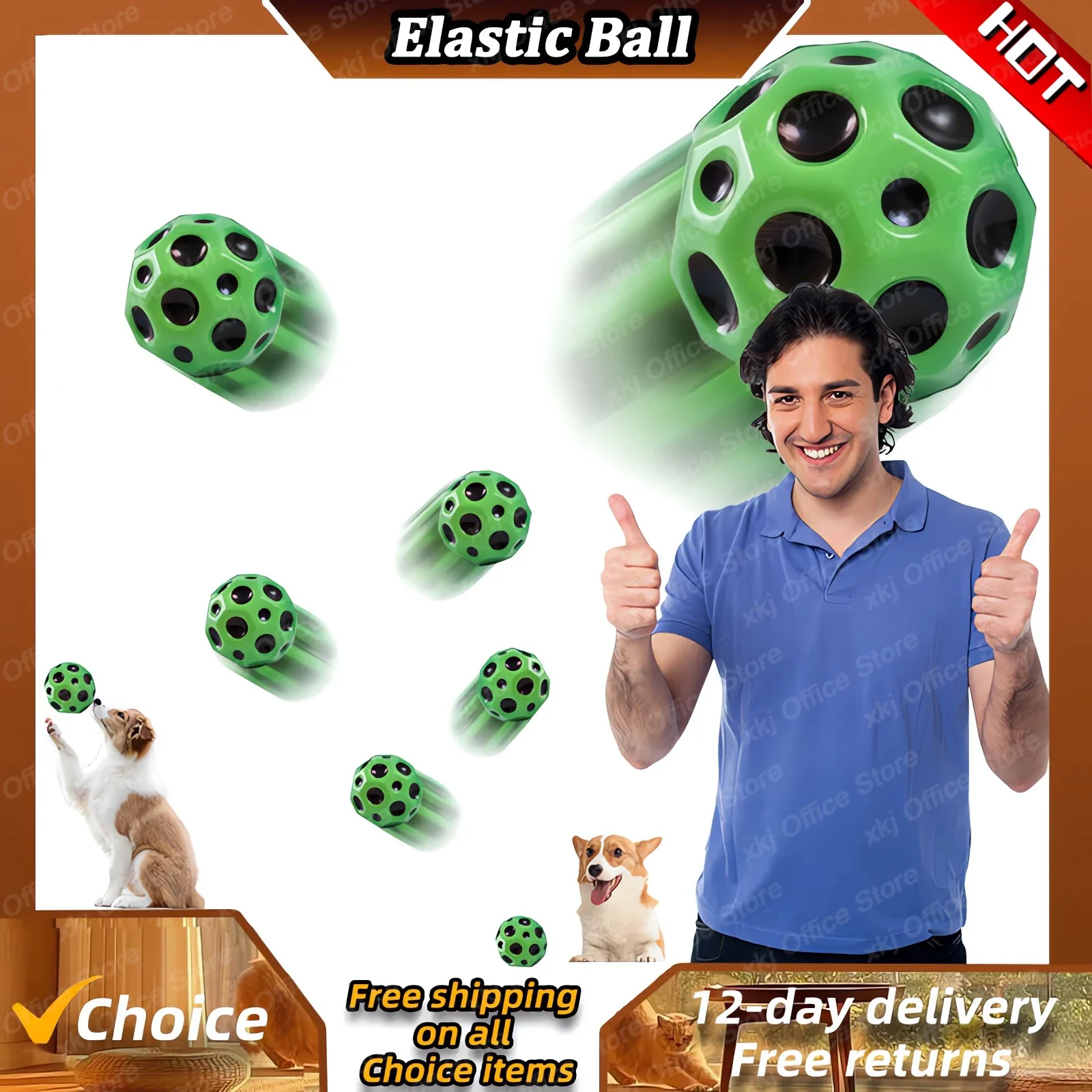 Bouncy Ball Toy 20Pcs Elasticity Porous Design Portable Elastic Jump Ball Durable for Home