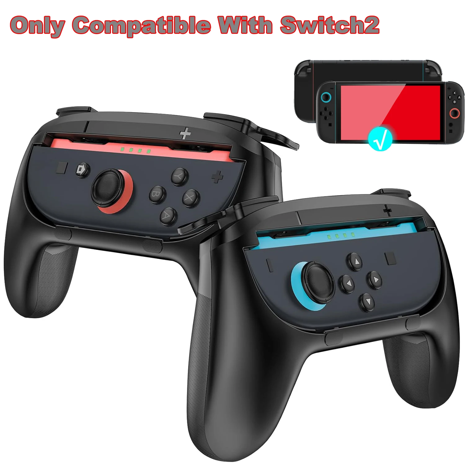 2Pcs Hand Nintendo Joystick Controller Handle Comfort Grips Case Holder For Switch 2 Kit Accessories_voghion.com