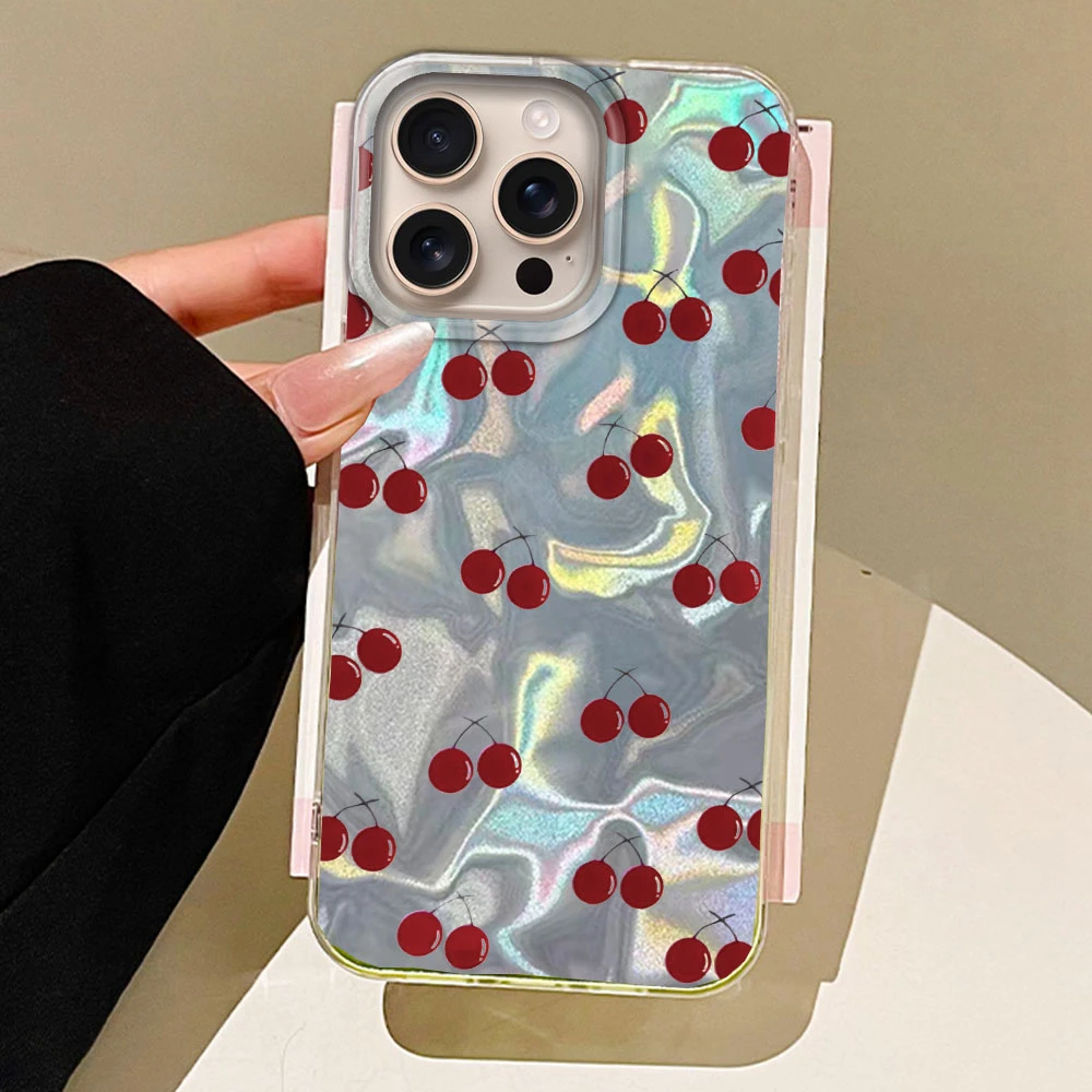 Red Cherry Summer Fruit Silicone Phone Case