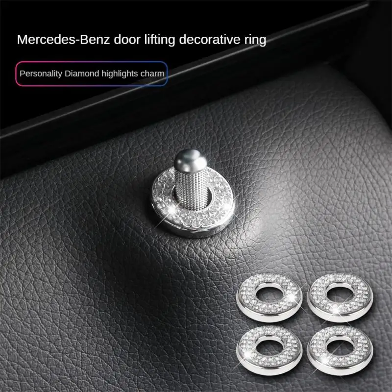 

Круглые наклейки Сияющие для Mercedes-benz, Внутренний дверной замок, Натяжная крышка, дверной болт, декоративная крышка, внутренняя отделка, дверной Лифт