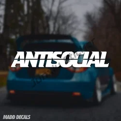 Antisocial Car Sticker and Decal Truckwindshield Banner Waterproof Sticker Styling Car Camper Anti Scratch Accessories PVC15x3cm