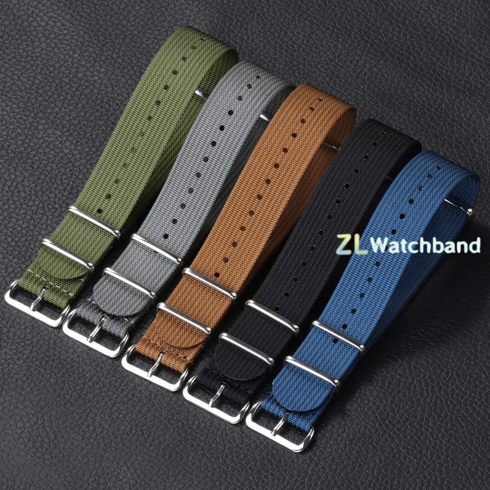Versatile Ribbed Nylon Watch Strap - Unisex Nylon Bracelet for Military Style Watches
