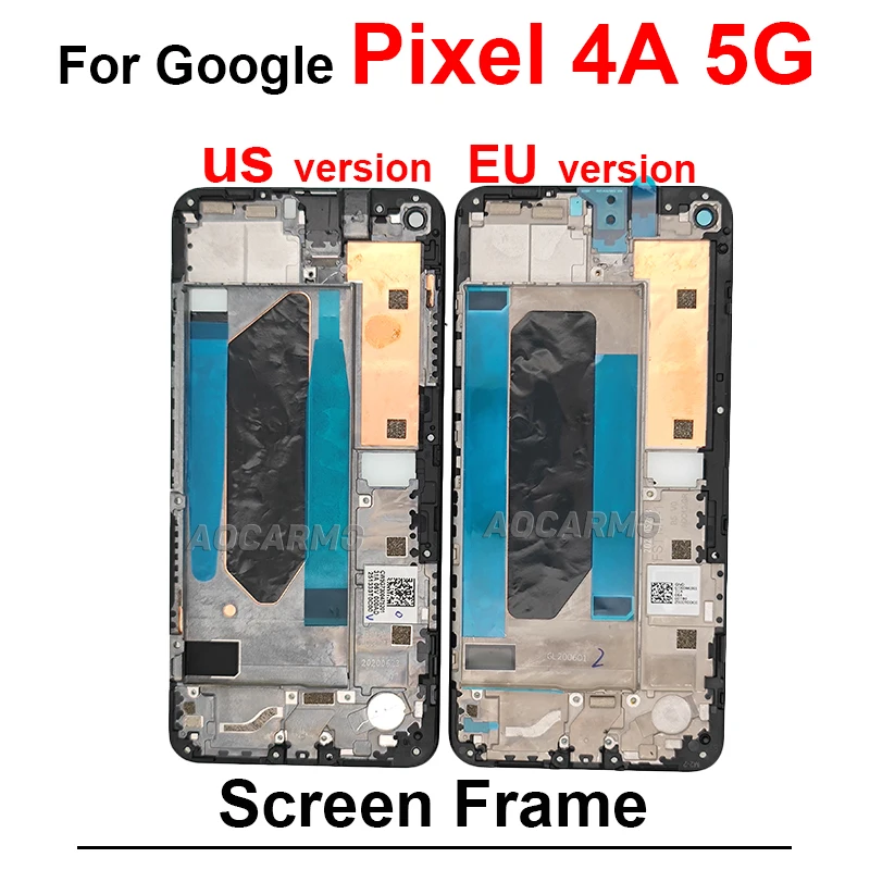 Google Pixel 4A 4G 5G 중간 프레임 + 후면 도어 배터리 뒷면 커버 LCD 디스플레이 브래킷 스티커 교체