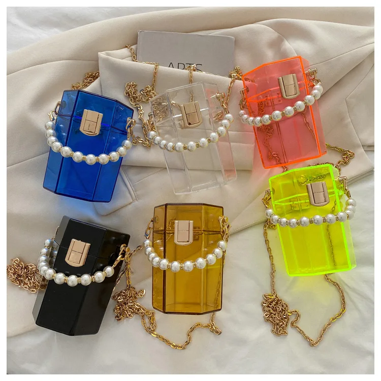 GripIt Acrylic Box Purse Clear Purses Crossbody for Women Evening Bag  Transparent V Pattern Clear Handbag Bride Clutch Purse