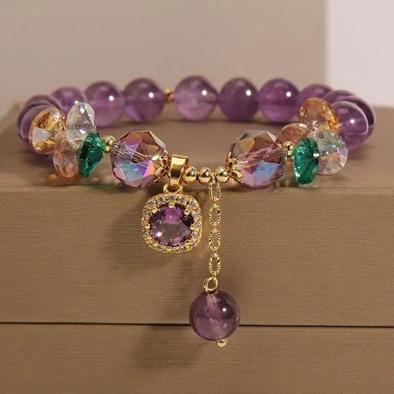 Schmetterlings-Charm Kristall-Stretch-Perlenarmband Rundes Kristallperlenarmband Mondstein Naturstein-Stretch-Perlenarmband