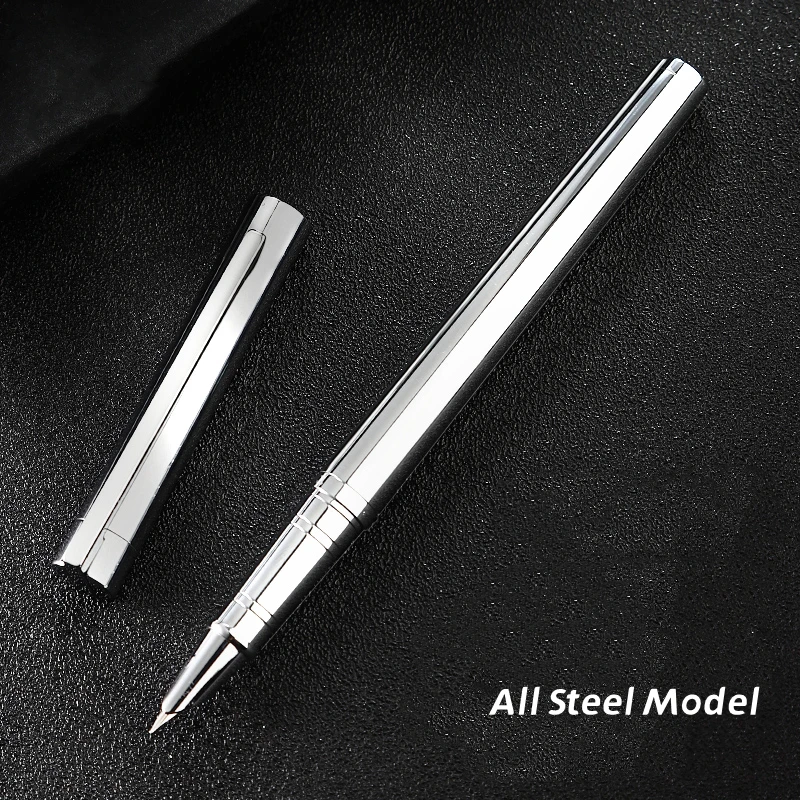 Jinhao – stylo-plume tout acier, pointe Fine de 126mm, brillant/mat/brossé, pour l'écriture, l'école et le bureau, 0.38, F7112