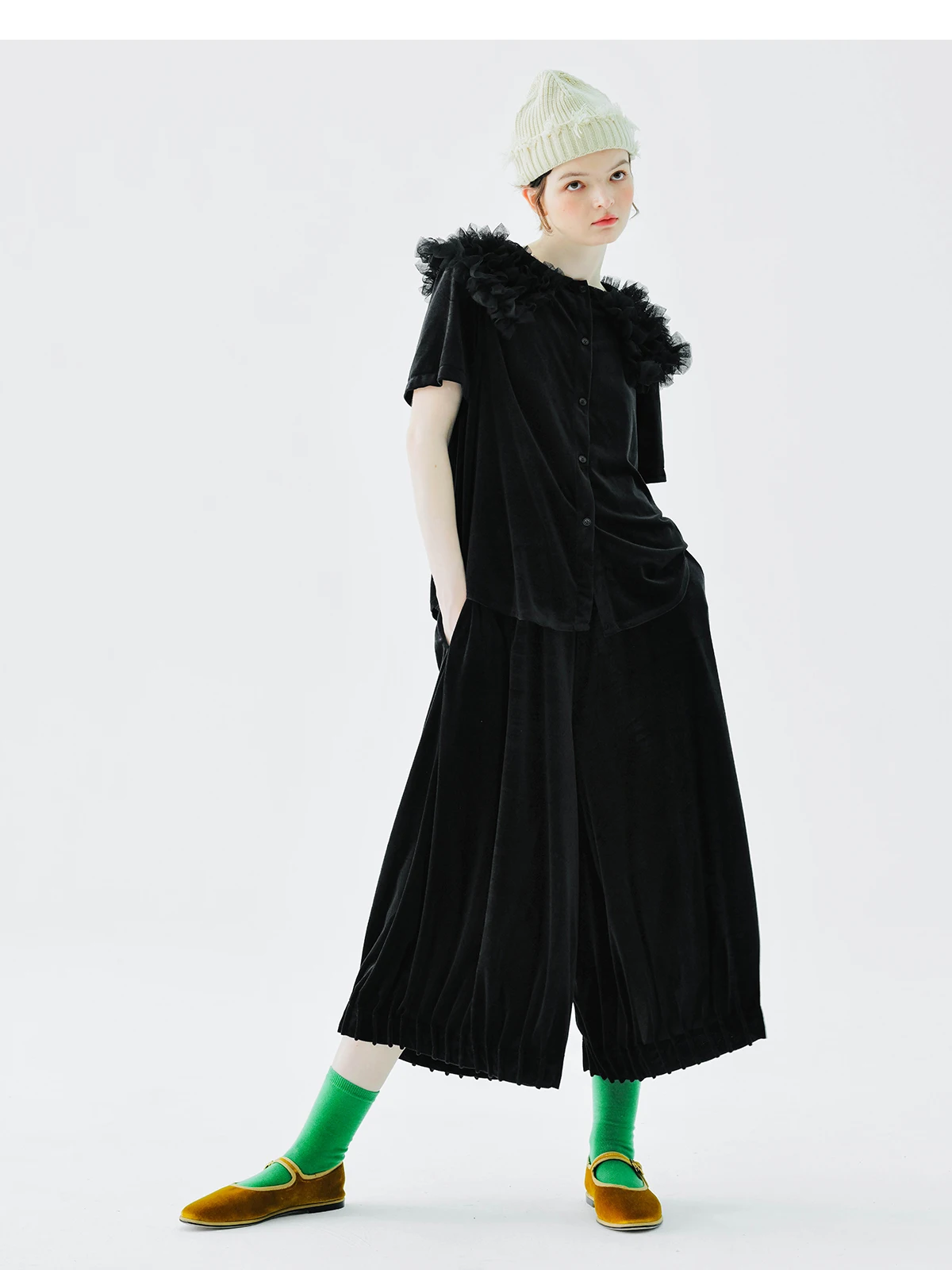 Totokaelo Velvet Patchwork Shirt