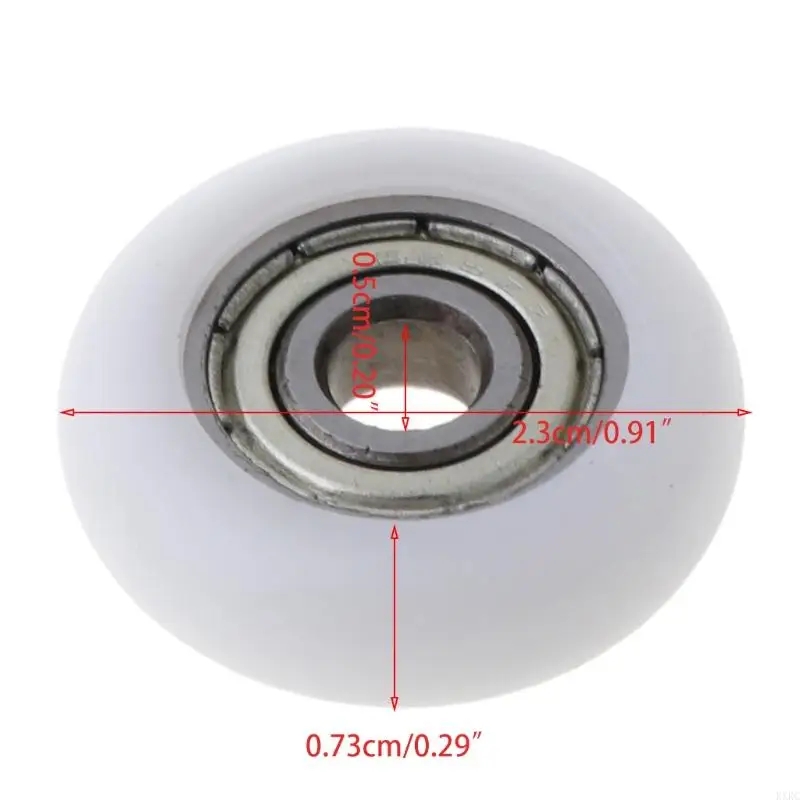KXRC 10 Pcs 5x23x7.3mm Nylon Plastic Carbon Steel Bearings Pulley Embedded Gro