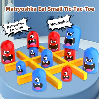 Divertente Gioco da Tavolo Tic-Tac-Toe Matryoshka, Grande Mangia Piccolo, in Plastica ABS, Giocattolo Educativo Interattivo per Bambini e Genitori