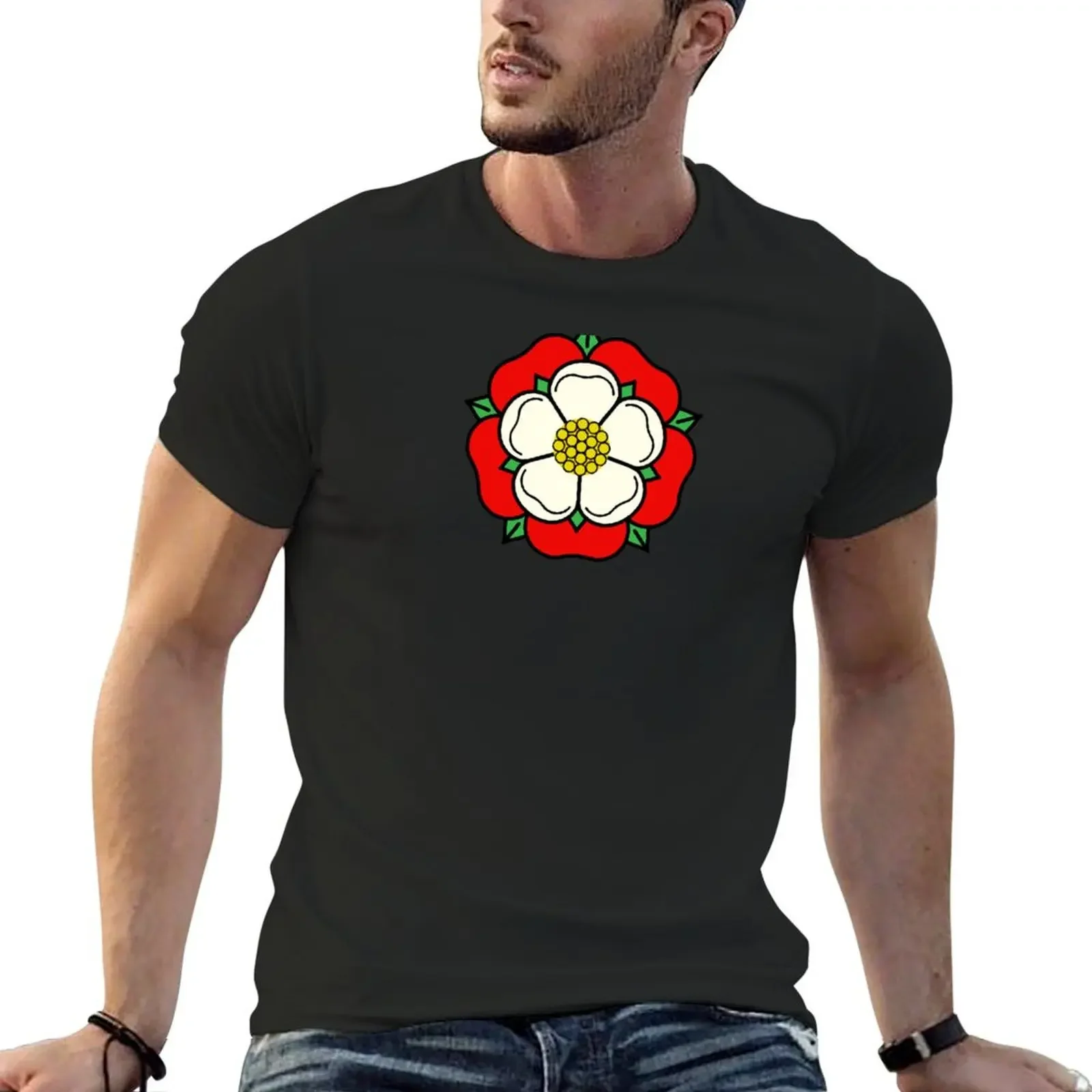 T-Shirt Tudor Rose Vintage Taglie Forti T-Shirt Ad Asciugatura Rapida Per Uomo Cotone
