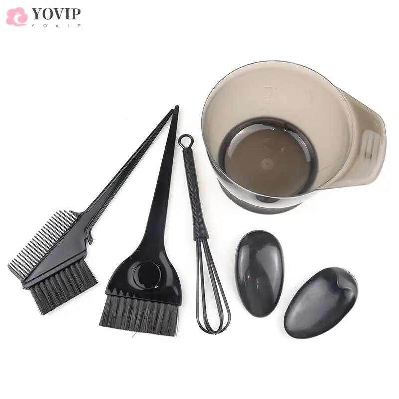 

6 Pcs Hair Coloring Brush Hook Needle Professional Color Dye Highlighting Reusable Set Frosting Dyeing Tools Beauty Salon