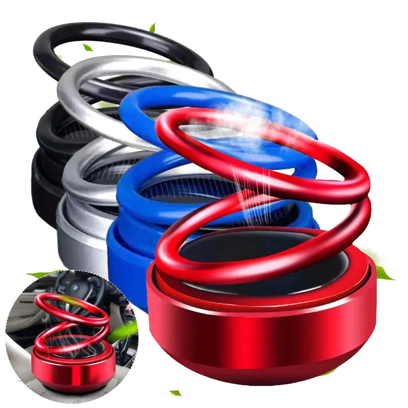 

Car Aroma Decoration Solar Rotating Ornament Double Ring Hanging Creative Car Interior Decorations